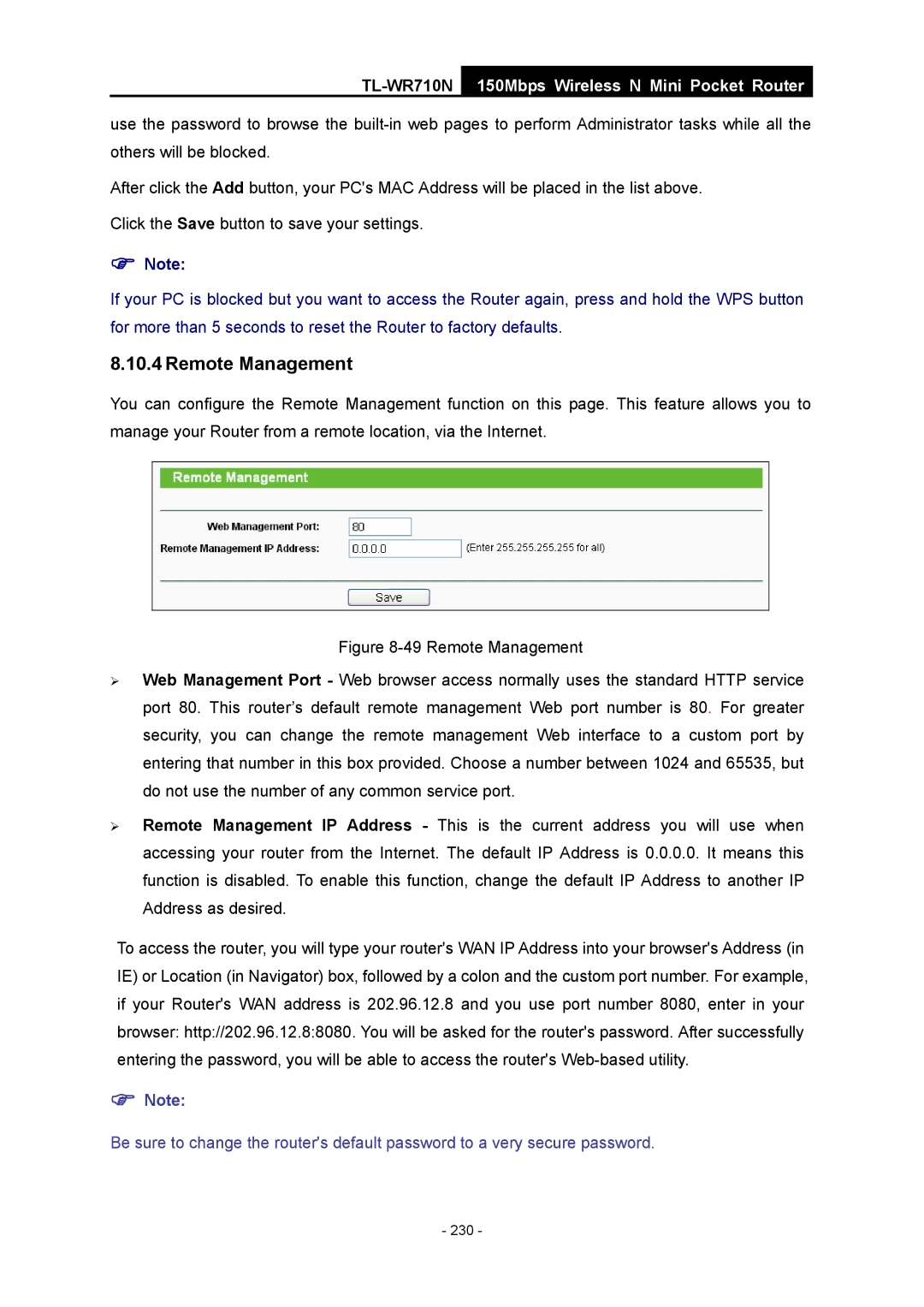 TP-Link TL-WR710N manual 230 