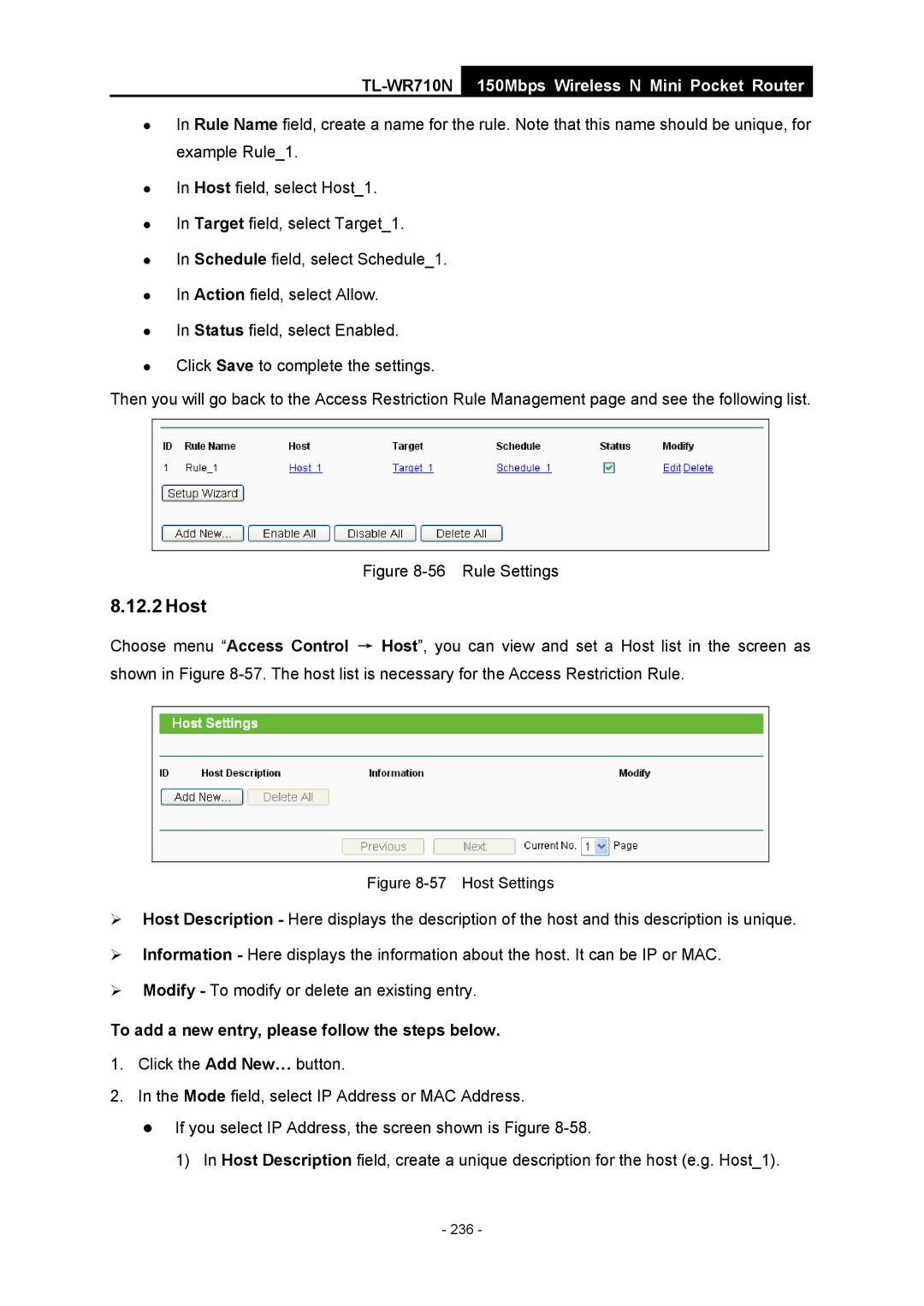 TP-Link TL-WR710N manual Rule Settings 