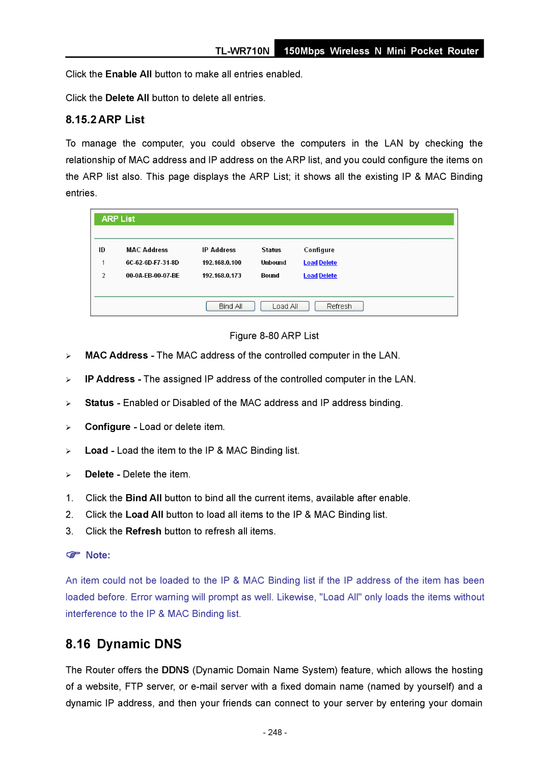 TP-Link TL-WR710N manual 248 