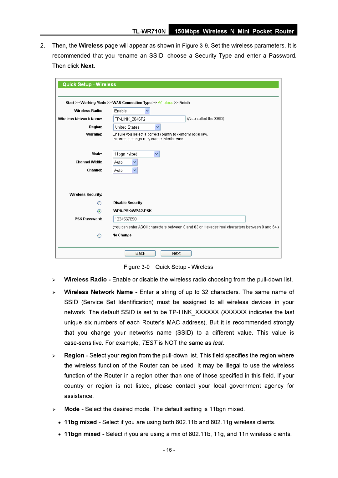 TP-Link TL-WR710N manual Quick Setup Wireless 