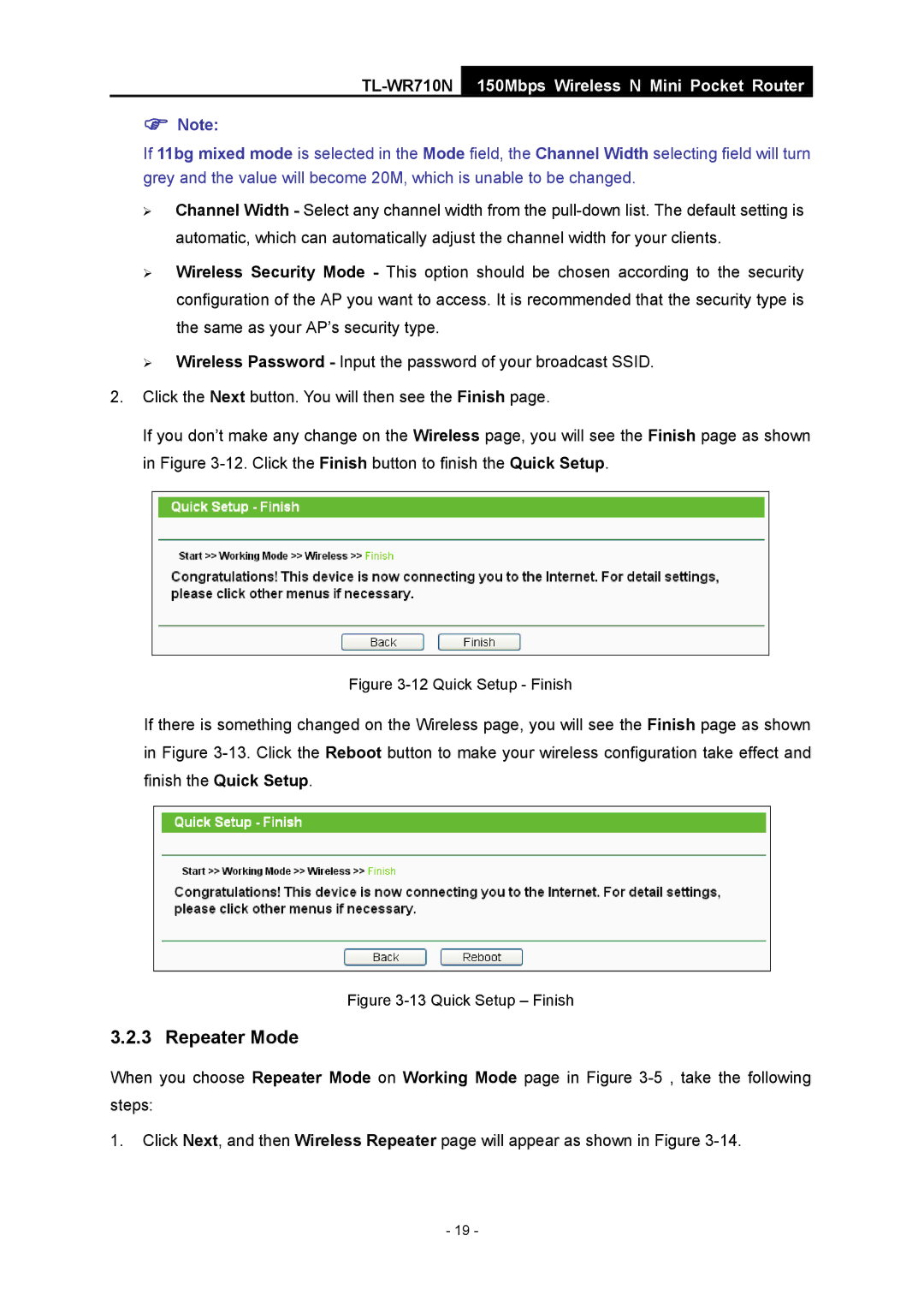 TP-Link TL-WR710N manual Quick Setup Finish 