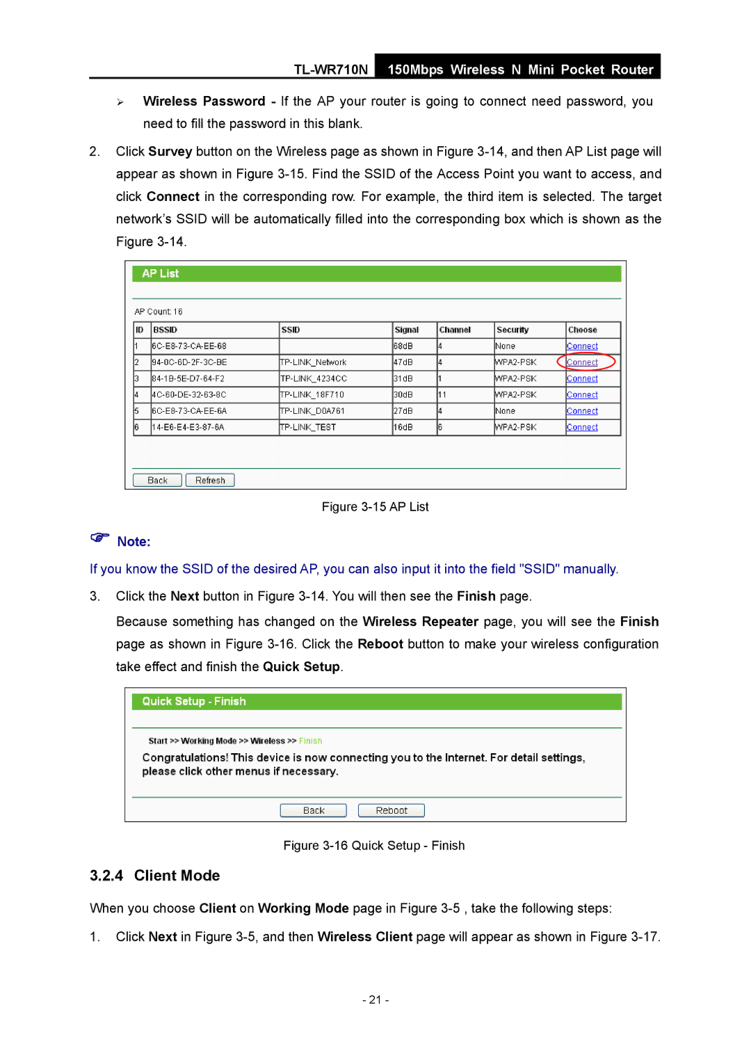 TP-Link TL-WR710N manual AP List 