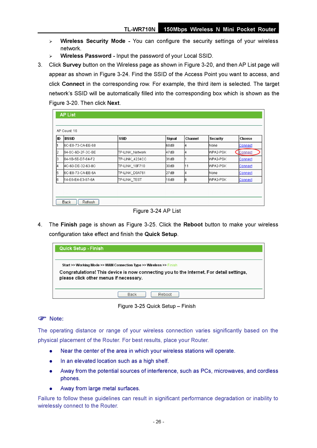 TP-Link TL-WR710N manual Quick Setup Finish 