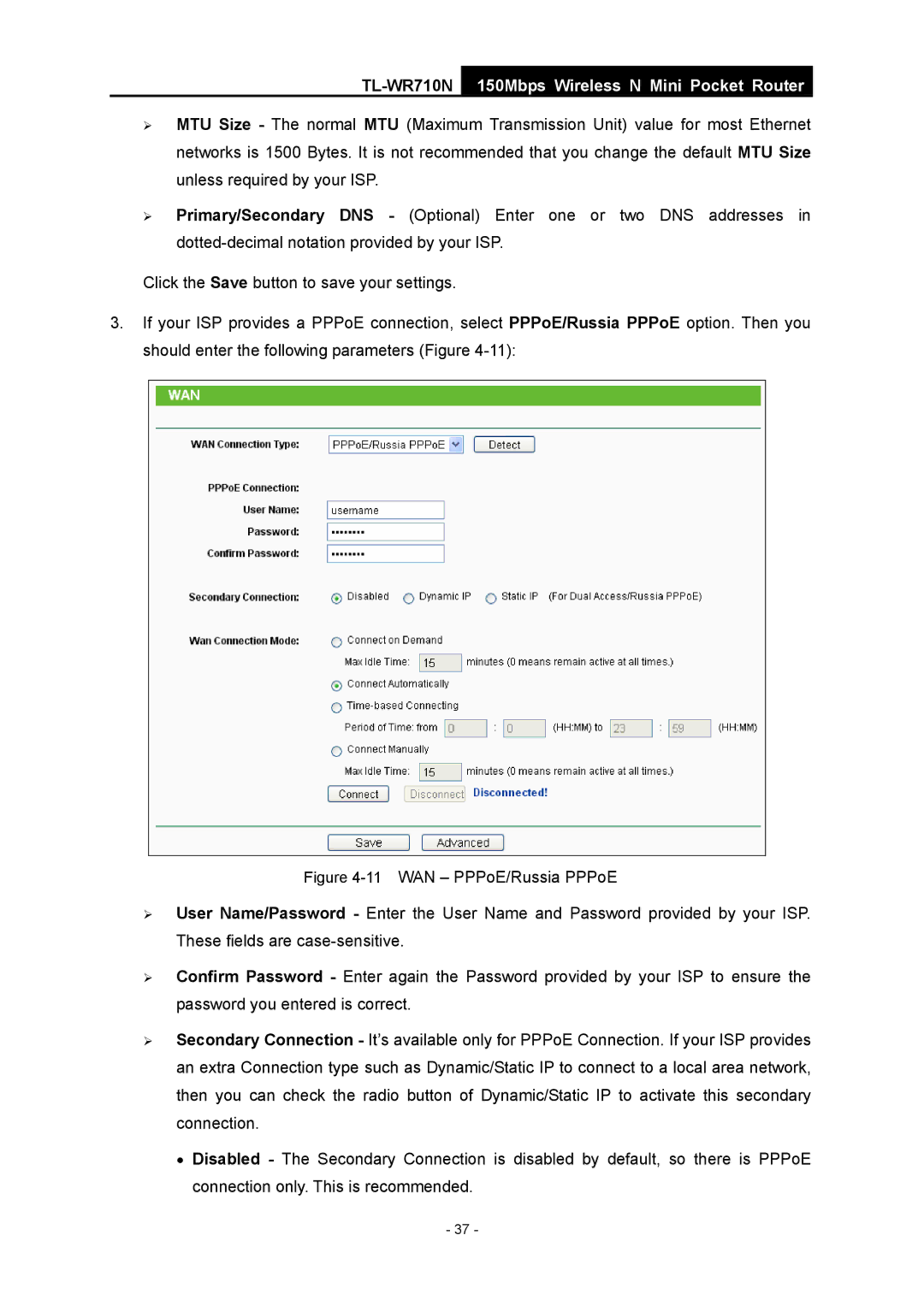 TP-Link TL-WR710N manual 