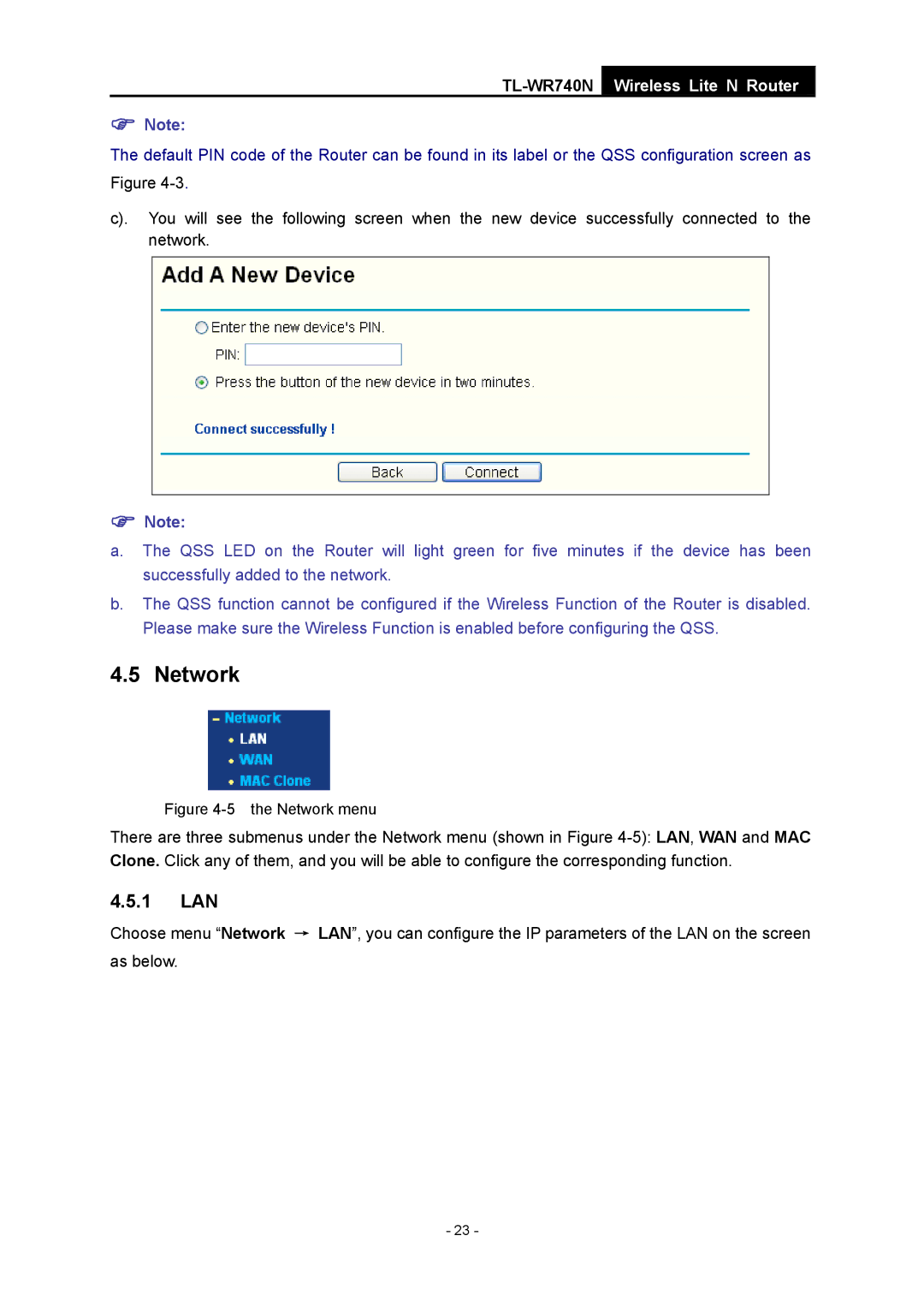 TP-Link TL-WR740N manual Network, 1 LAN 