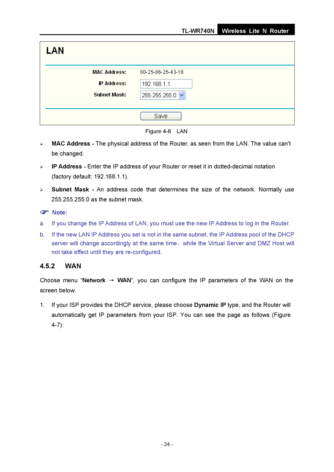 TP-Link TL-WR740N manual 2 WAN, Lan 