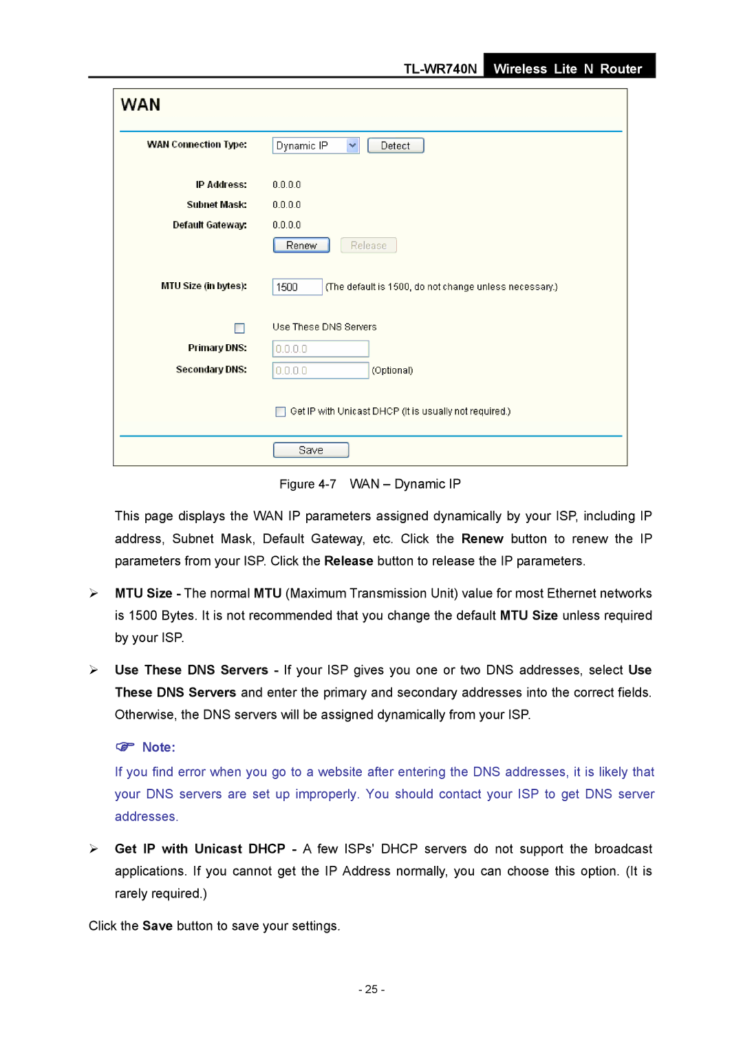 TP-Link TL-WR740N manual 