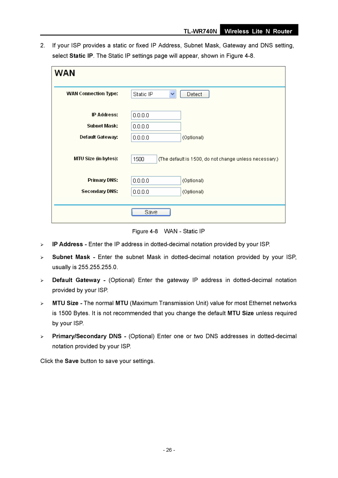 TP-Link TL-WR740N manual 