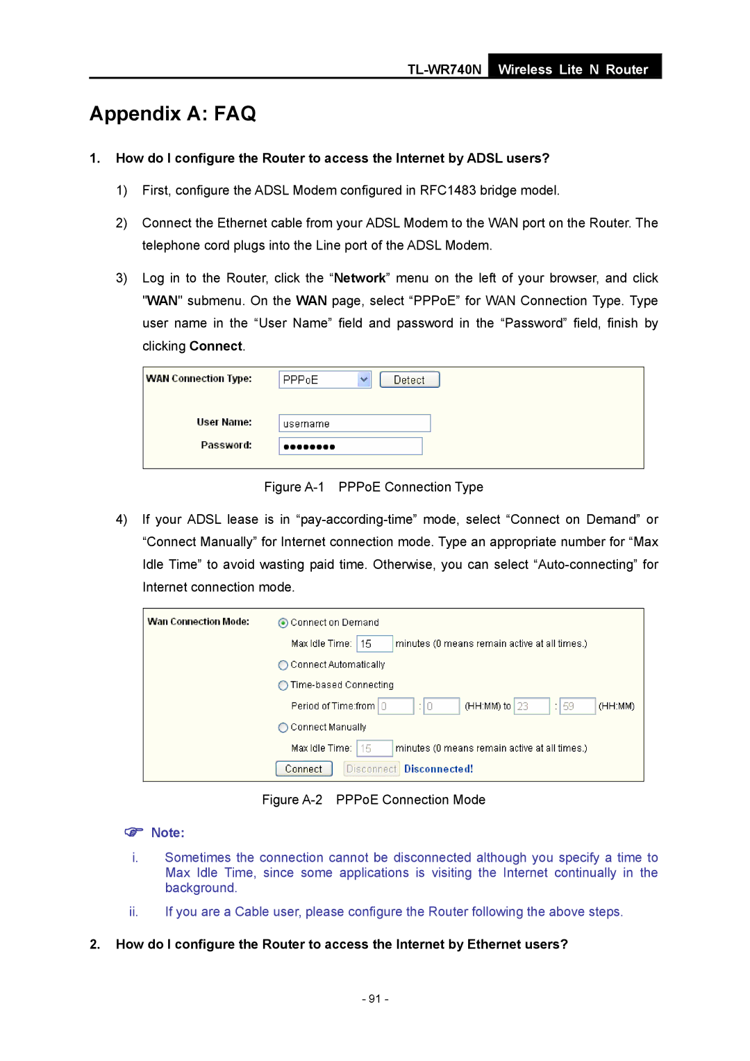 TP-Link TL-WR740N manual Appendix a FAQ 