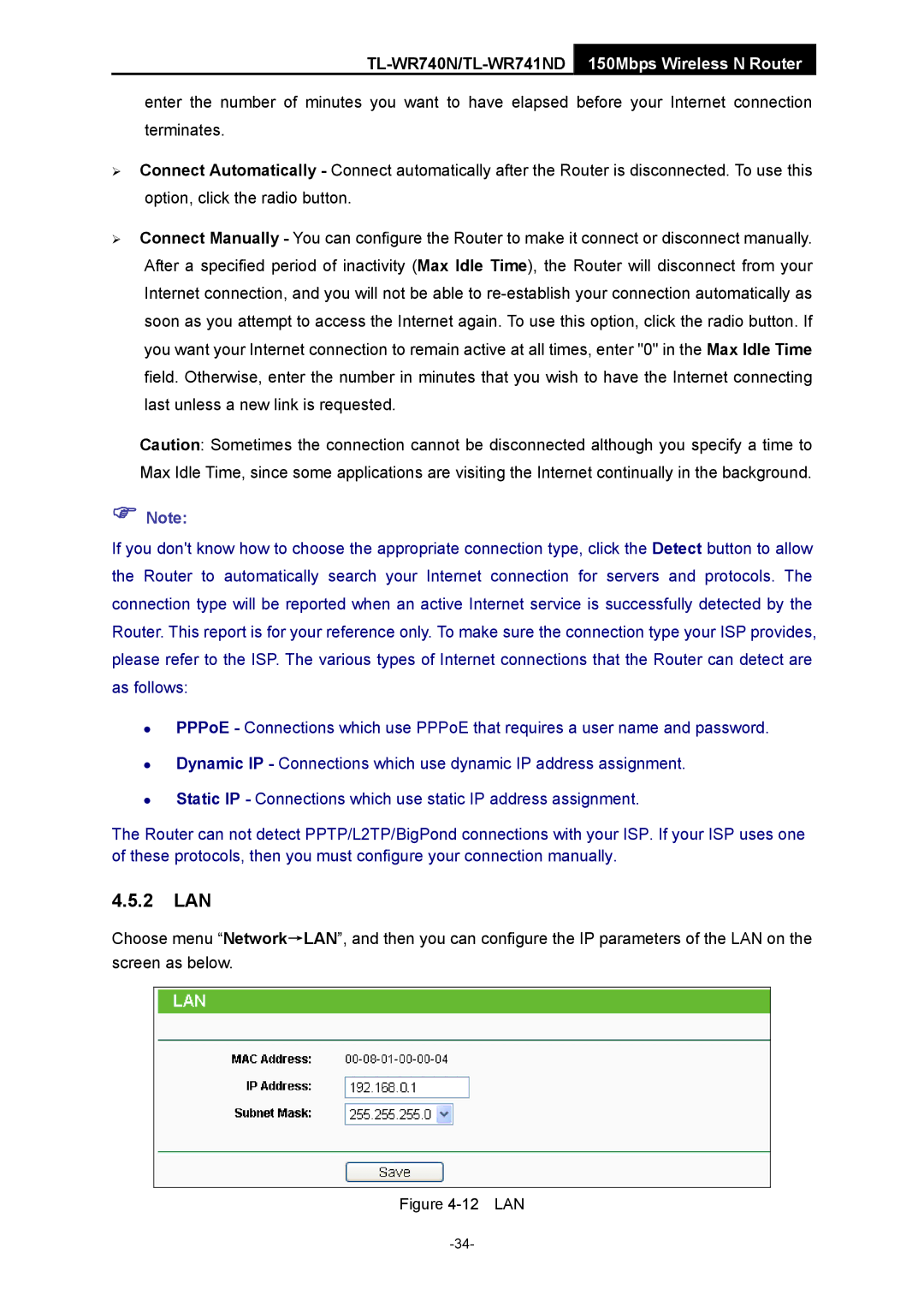 TP-Link TL-WR741ND manual 12 LAN 