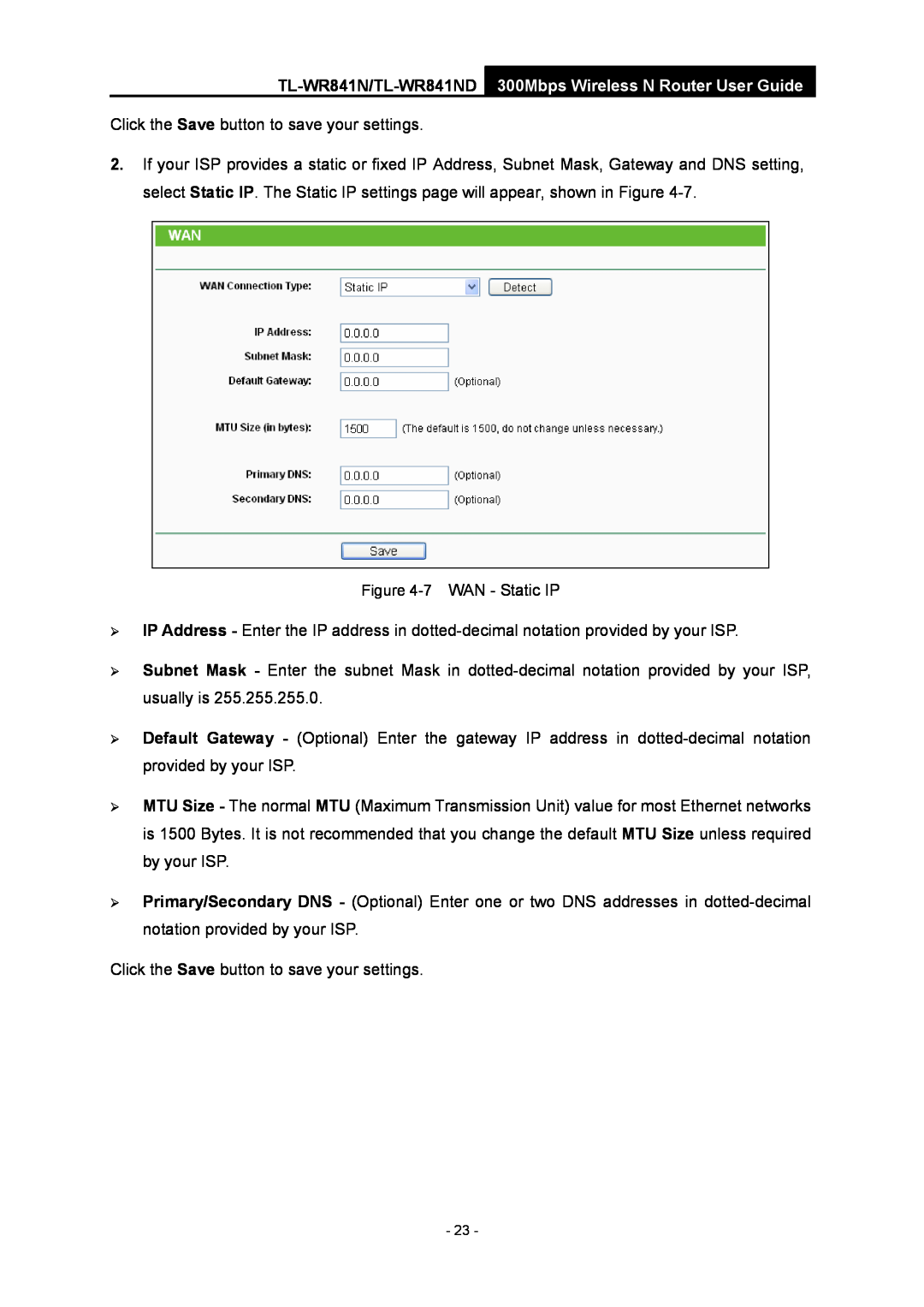 TP-Link manual TL-WR841N/TL-WR841ND 300Mbps Wireless N Router User Guide 