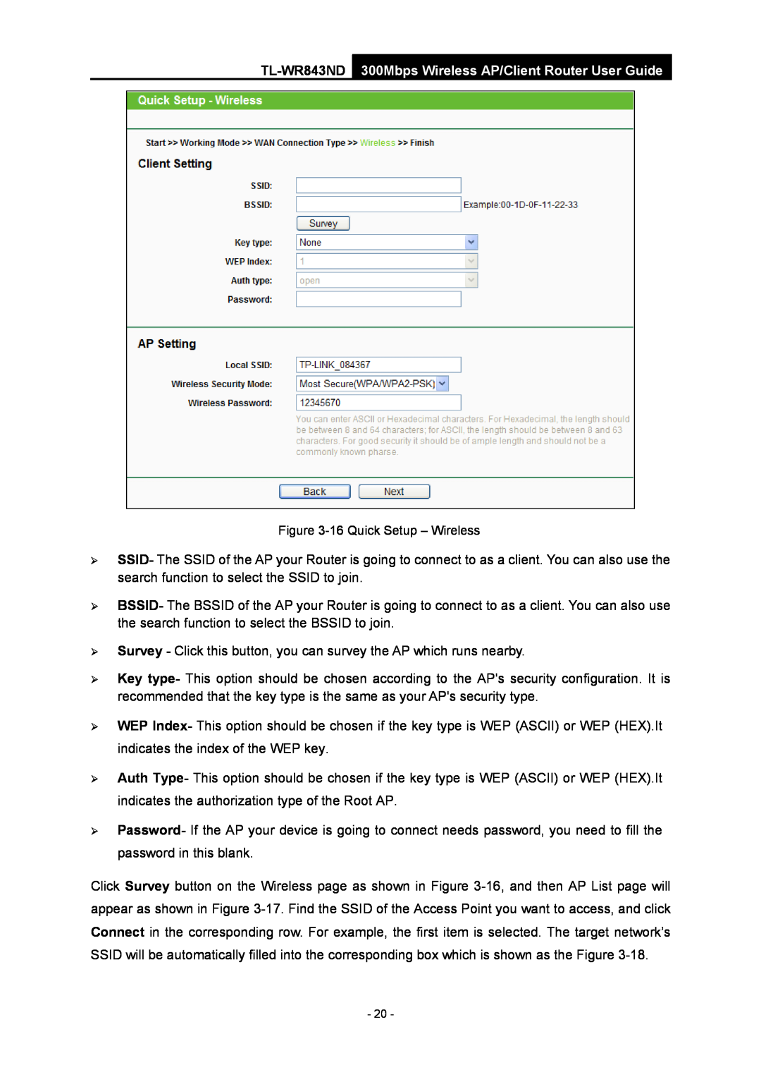 TP-Link manual TL-WR843ND 300Mbps Wireless AP/Client Router User Guide 