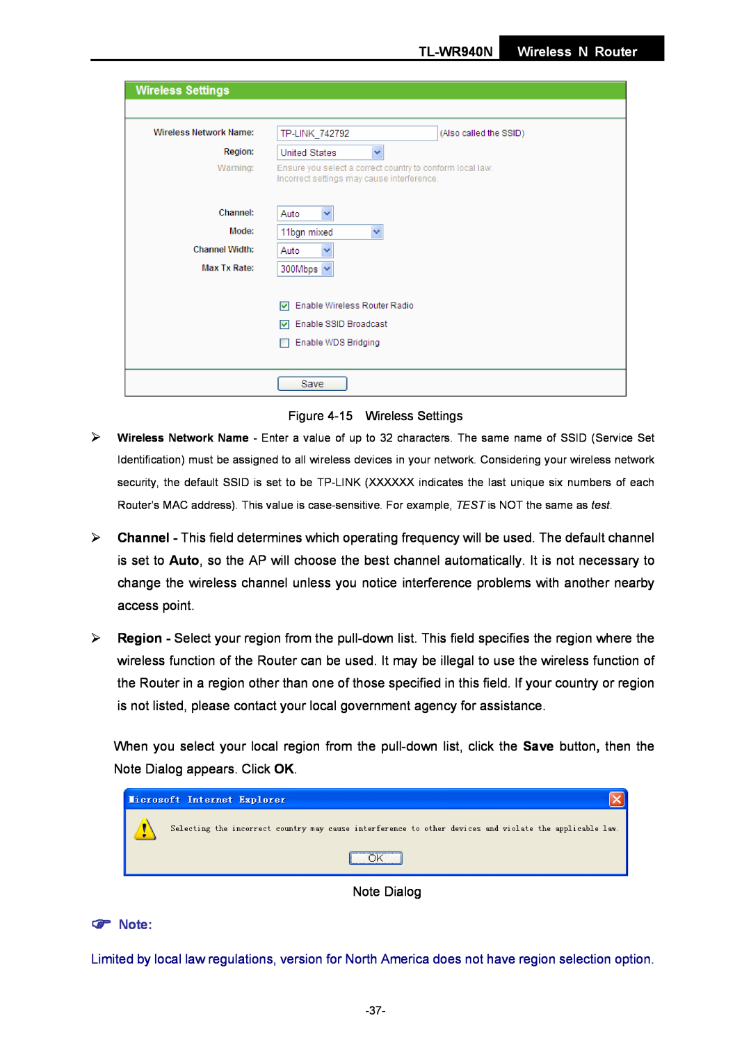 TP-Link manual TL-WR940N Wireless N Router, 15 Wireless Settings 