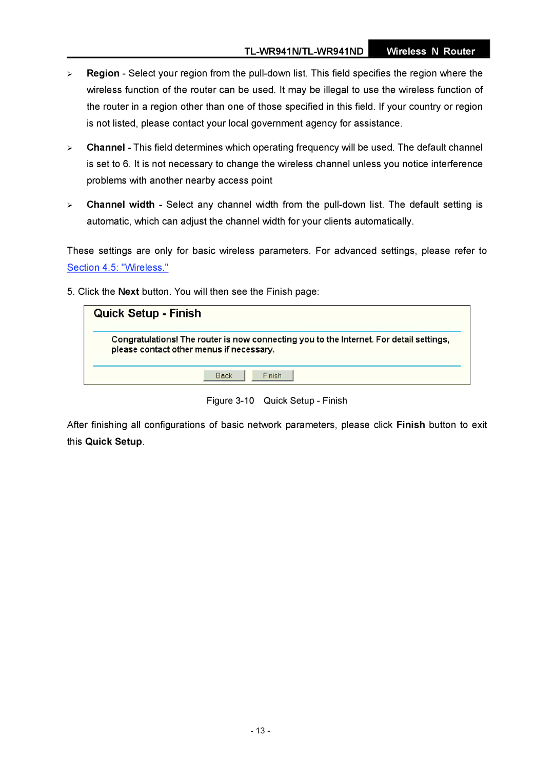 TP-Link TL-WR941ND manual Quick Setup Finish 