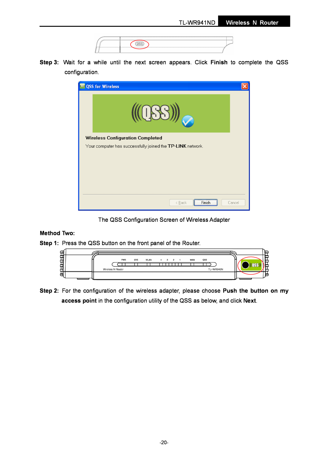 TP-Link manual Method Two, TL-WR941ND Wireless N Router 