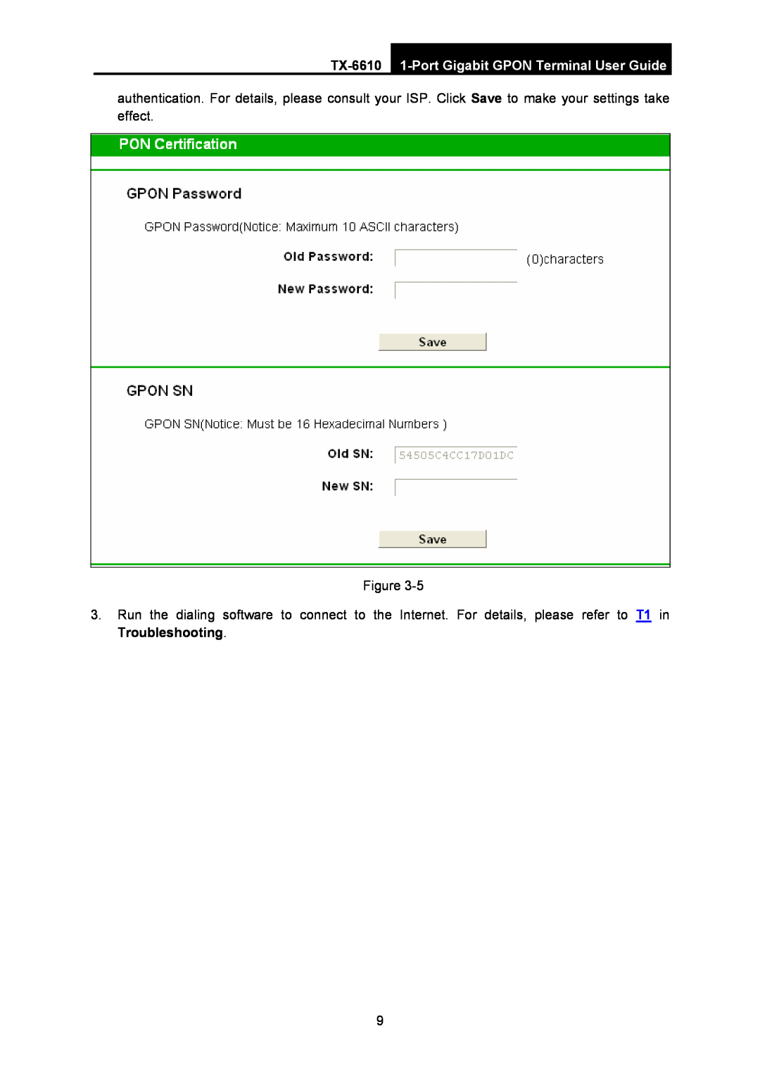 TP-Link manual TX-6610 1-Port Gigabit GPON Terminal User Guide 