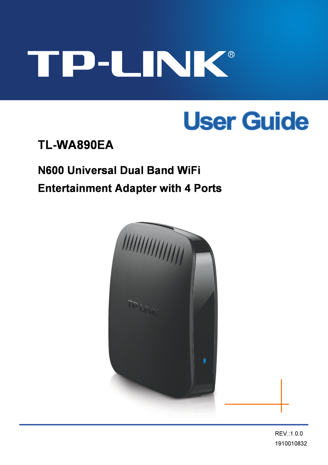 TP-Link WA-890EA manual TL-WA890EA, N600 Universal Dual Band WiFi Entertainment Adapter with 4 Ports 
