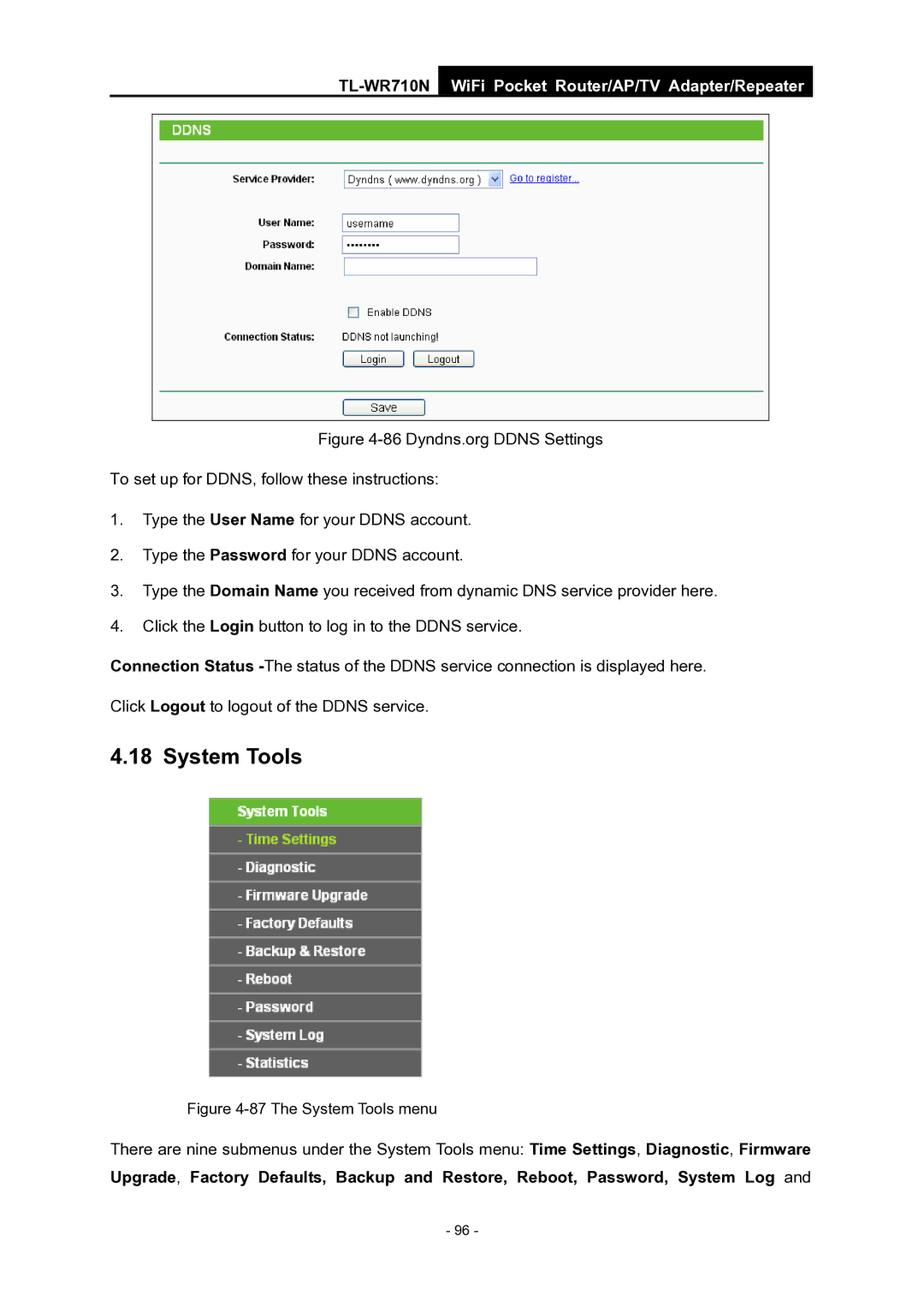 TP-Link WiFi Pocket Router/AP/TV Adapter/repeater manual System Tools 