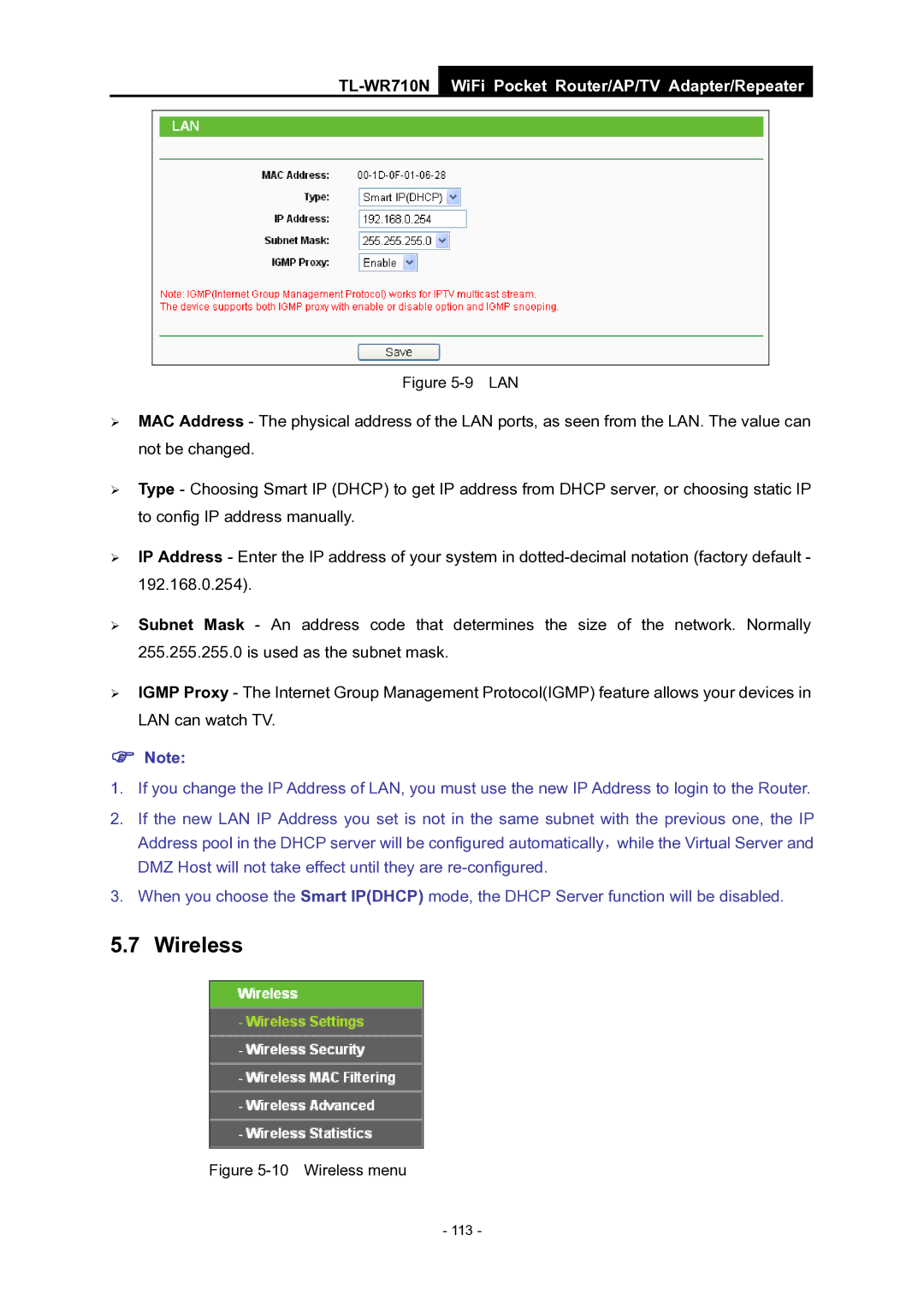 TP-Link WiFi Pocket Router/AP/TV Adapter/repeater manual Lan 