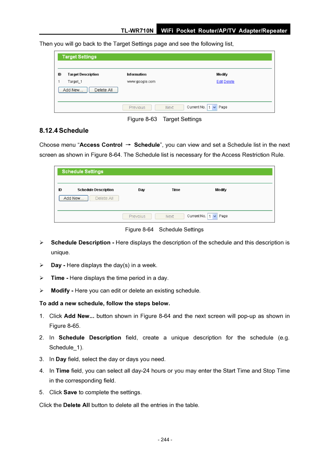 TP-Link WiFi Pocket Router/AP/TV Adapter/repeater manual Target Settings 