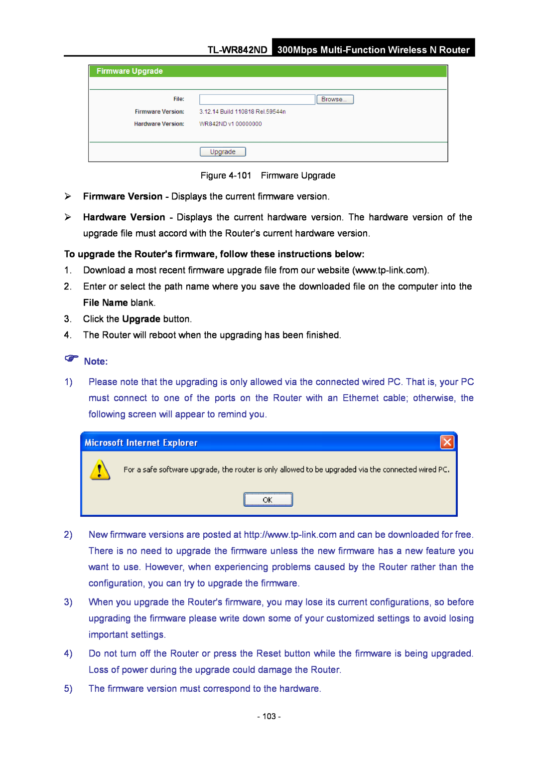 TP-Link WR-842ND manual To upgrade the Routers firmware, follow these instructions below 