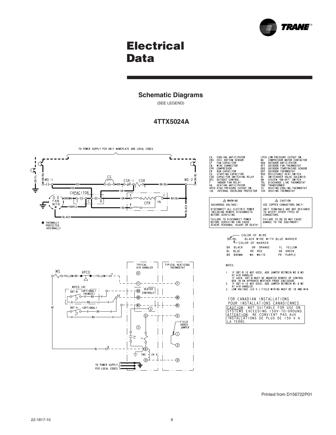 Trane 4TTX5048A1, 4TTX5061E, 4TTX5060A1, 4TTX5036A1, 4TTX5042A1, 4TTX5030A1, 4TTX5024A1, 4TTX5018A1, 4TTX5049E1 manual 