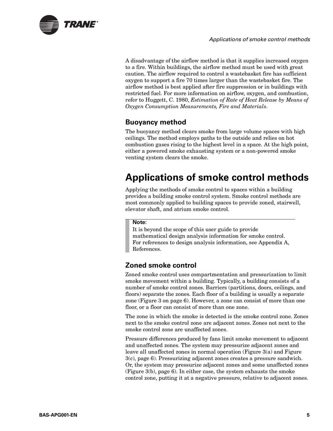 Trane Engineered Smoke Control System for Tracer Summit manual Applications of smoke control methods, Buoyancy method 