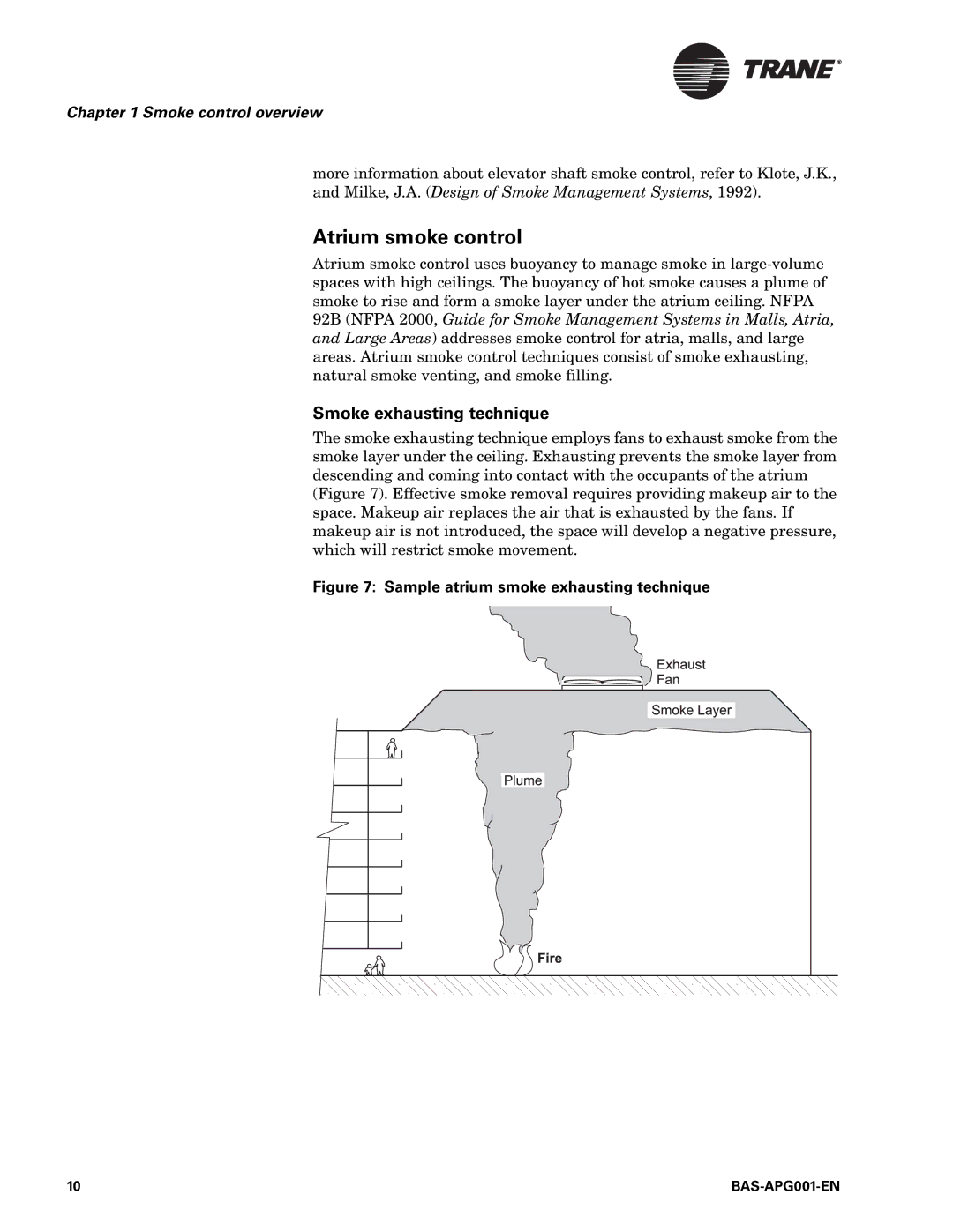 Trane BAS-APG001-EN, Engineered Smoke Control System for Tracer Summit Atrium smoke control, Smoke exhausting technique 