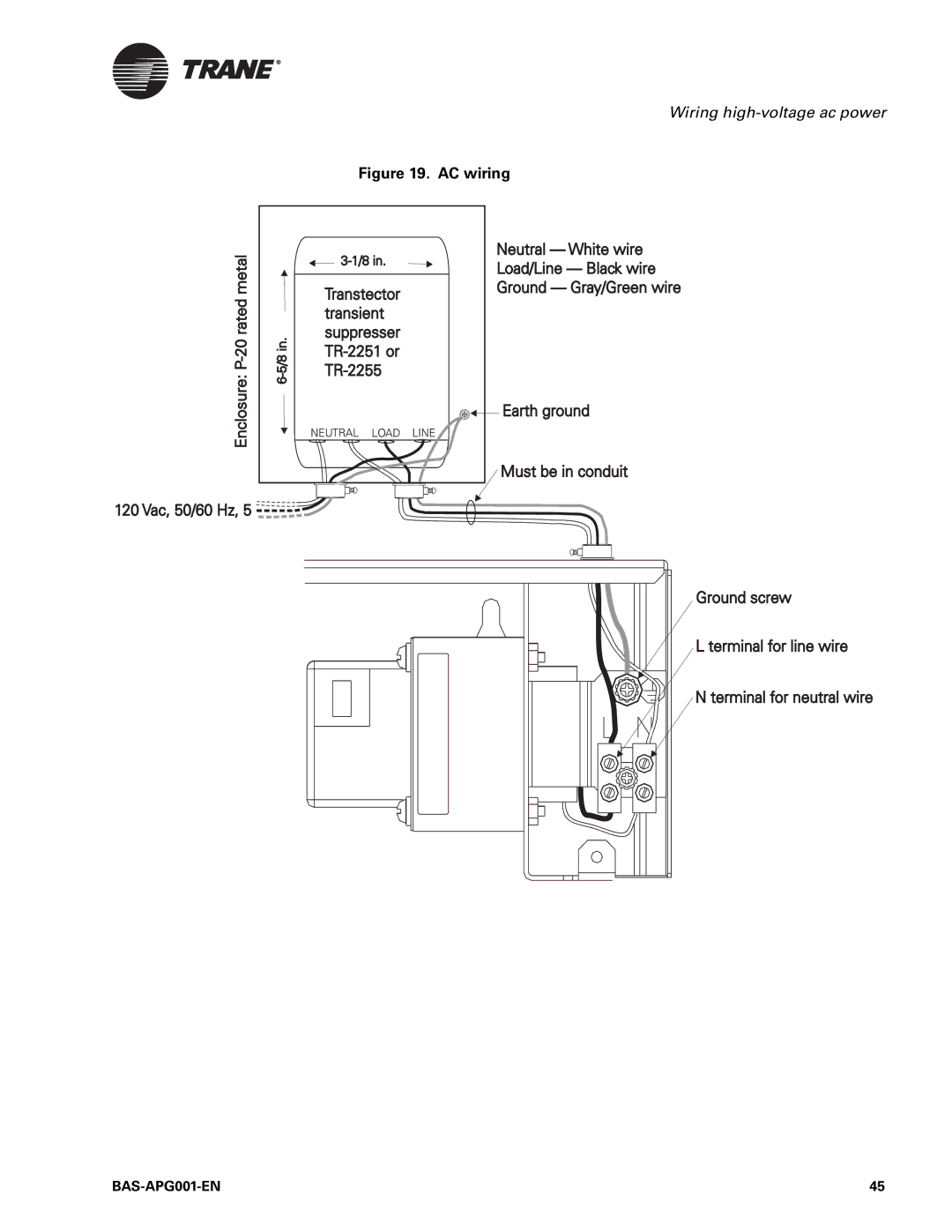 Trane Engineered Smoke Control System for Tracer Summit, BAS-APG001-EN manual AC wiring 