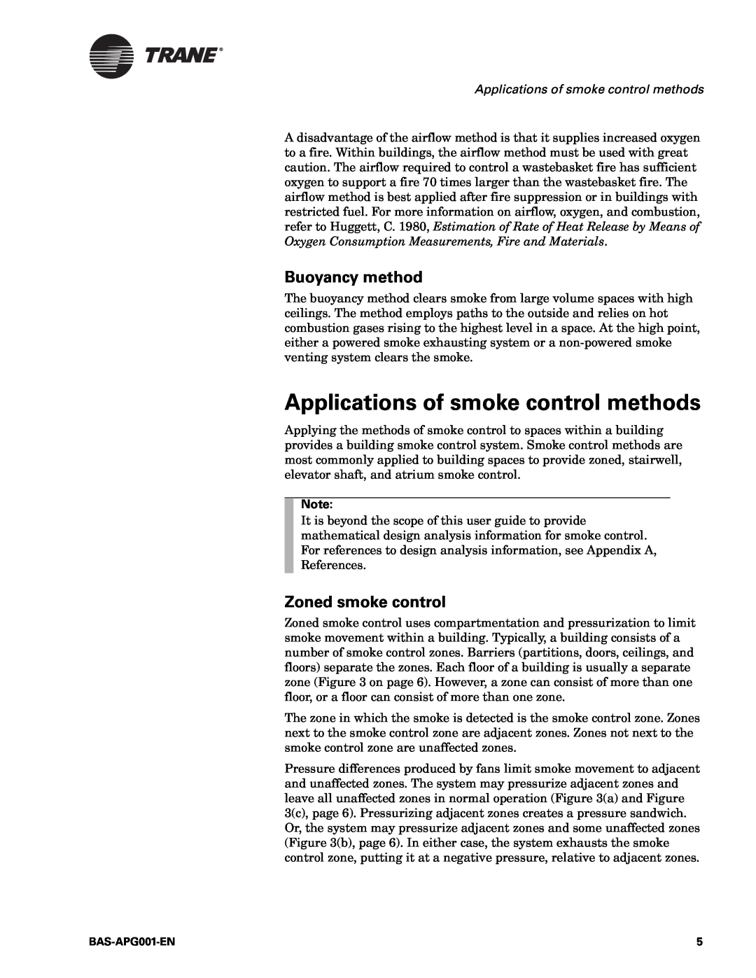 Trane Engineered Smoke Control System for Tracer Summit manual Applications of smoke control methods, Buoyancy method 