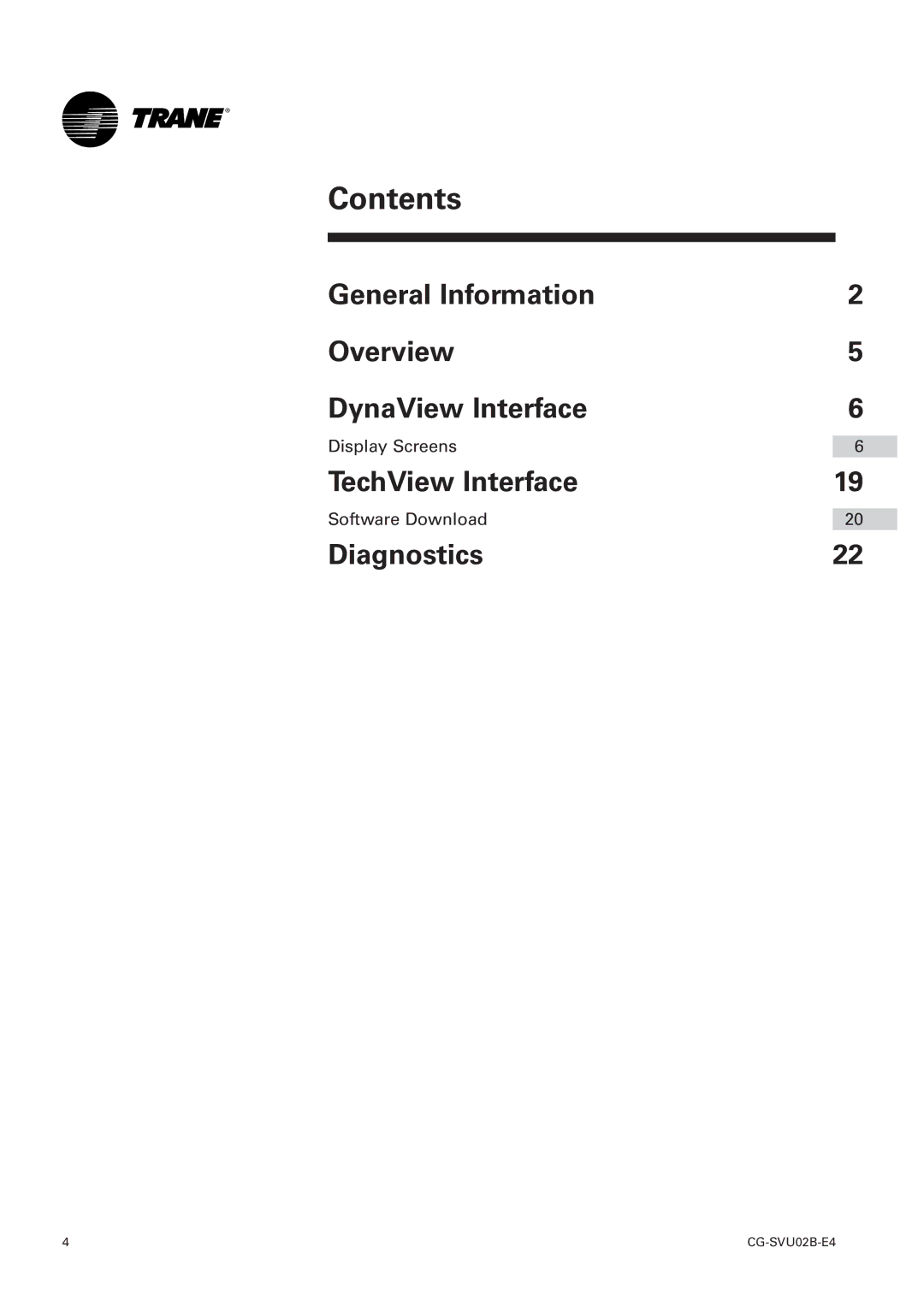 Trane CCUN 205-211, CGAN 209-214, CH530, CGWN 205-211 manual Contents 