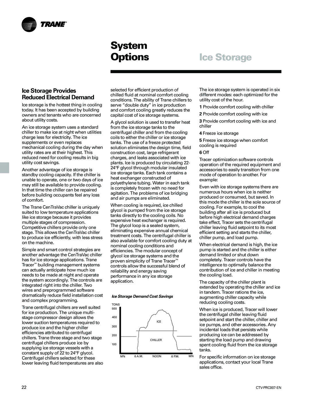 Trane ctv-prc007-en manual System, Ice Storage 