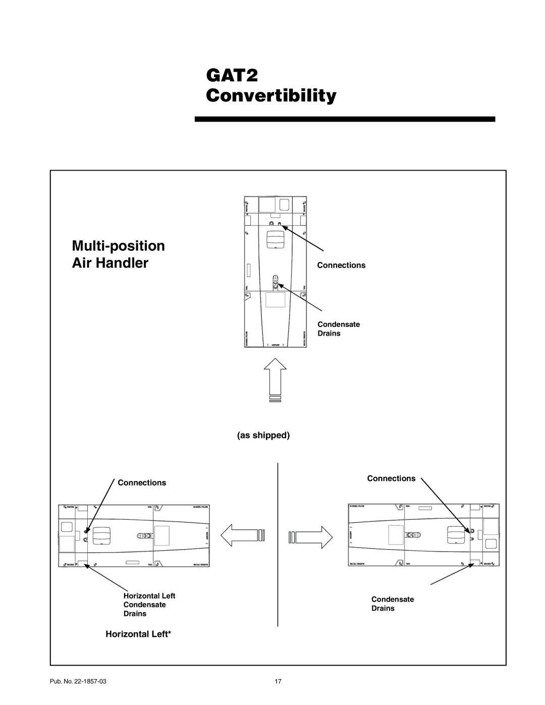 Trane GAT2A0C48S41SA, GAT2A0C60S51SA manual Convertibility 