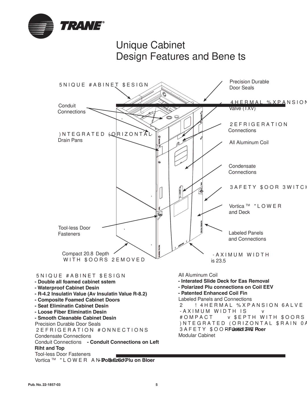 Trane GAT2A0C48S41SA, GAT2A0C60S51SA manual Unique Cabinet Design Features and Benefits 