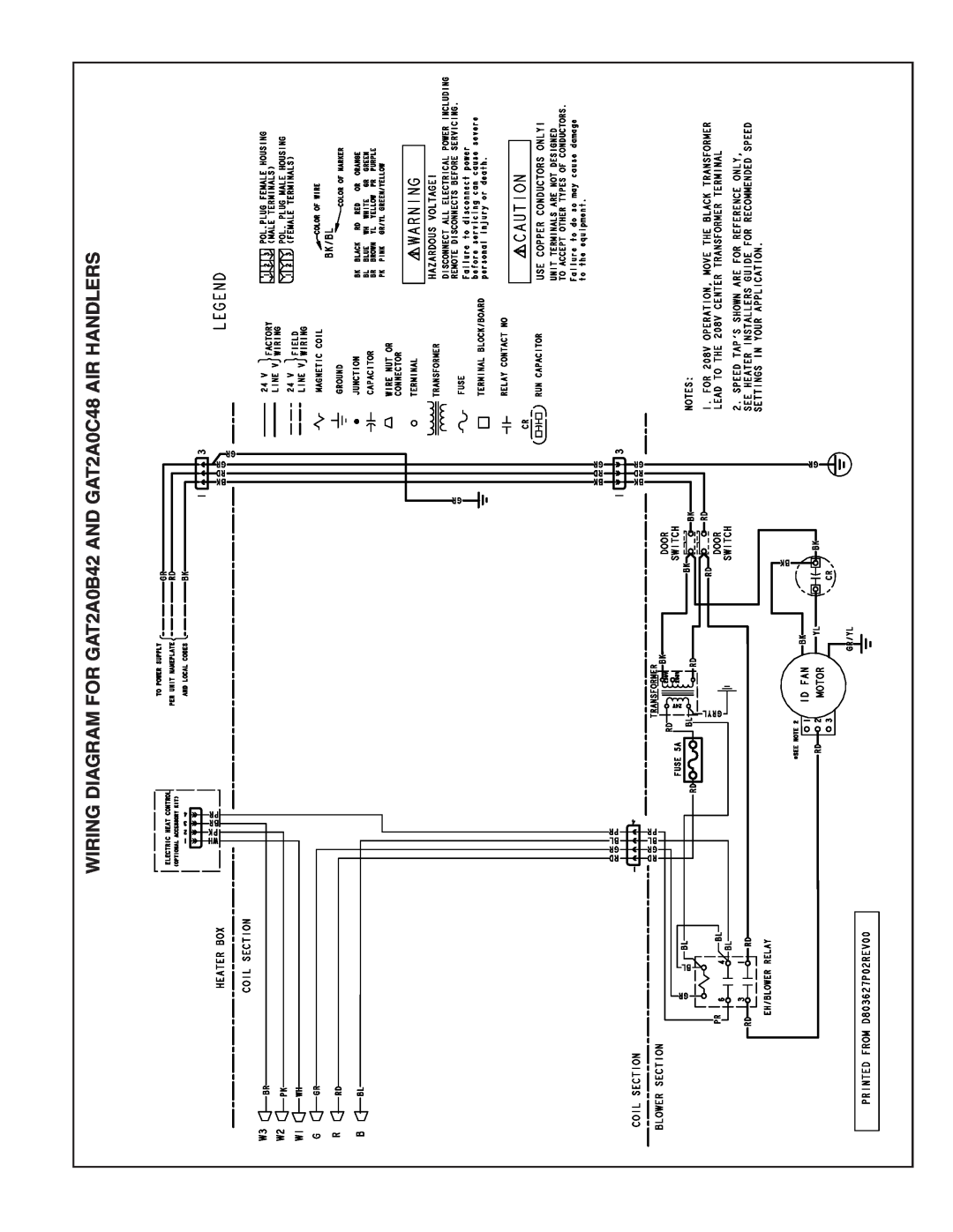 Trane GAT2A0C48S41SA, GAT2A0C60S51SA manual 