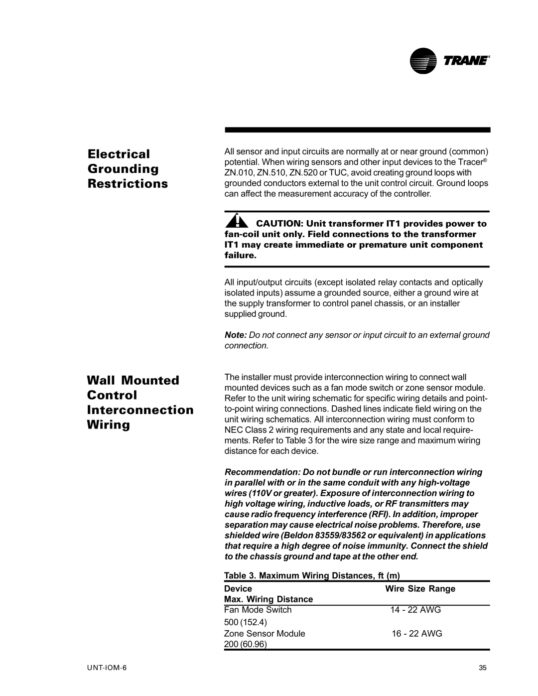 Trane LO manual UNT-IOM-6 