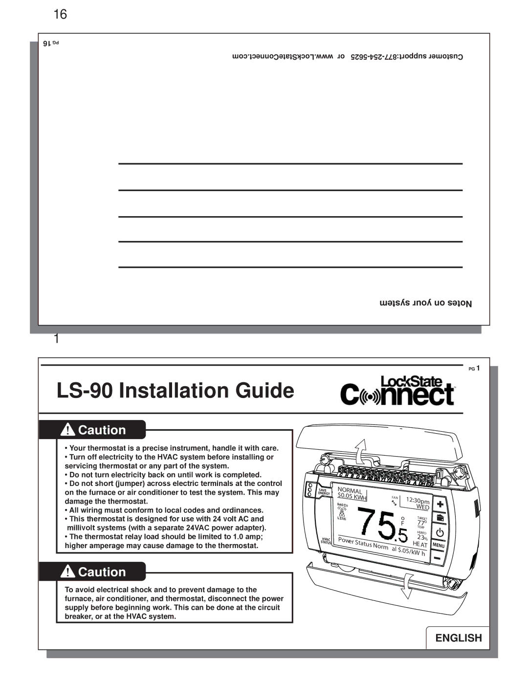 Trane manual LS-90 Installation Guide, System your on Notes 