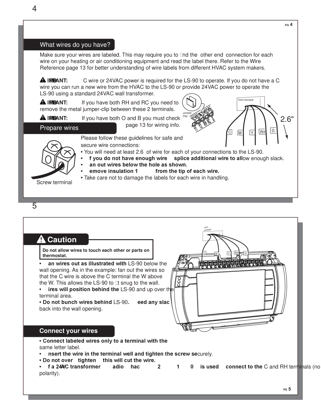 Trane LS-90 manual What wires do you have?, Prepare wires, Connect your wires 