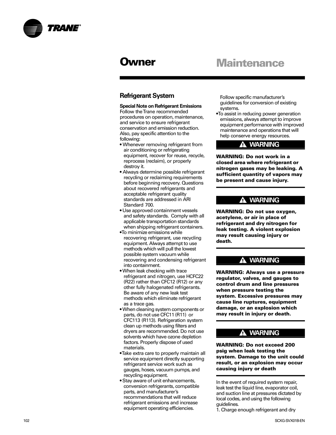 Trane Modu manual Refrigerant System 