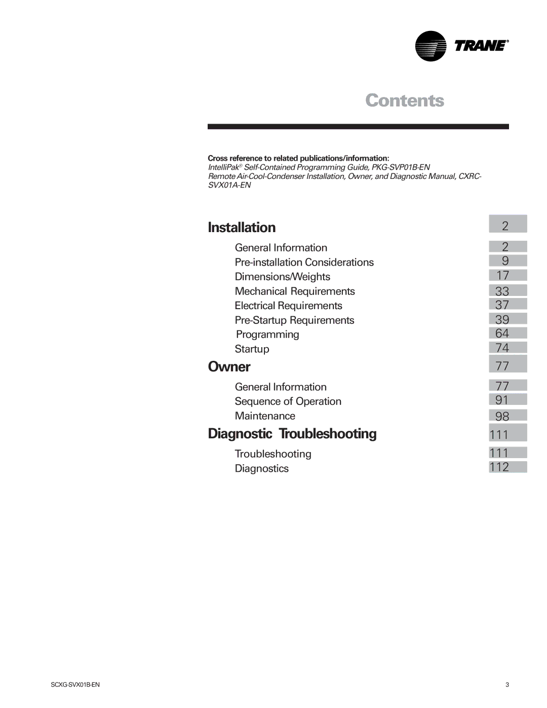 Trane Modu manual Contents 