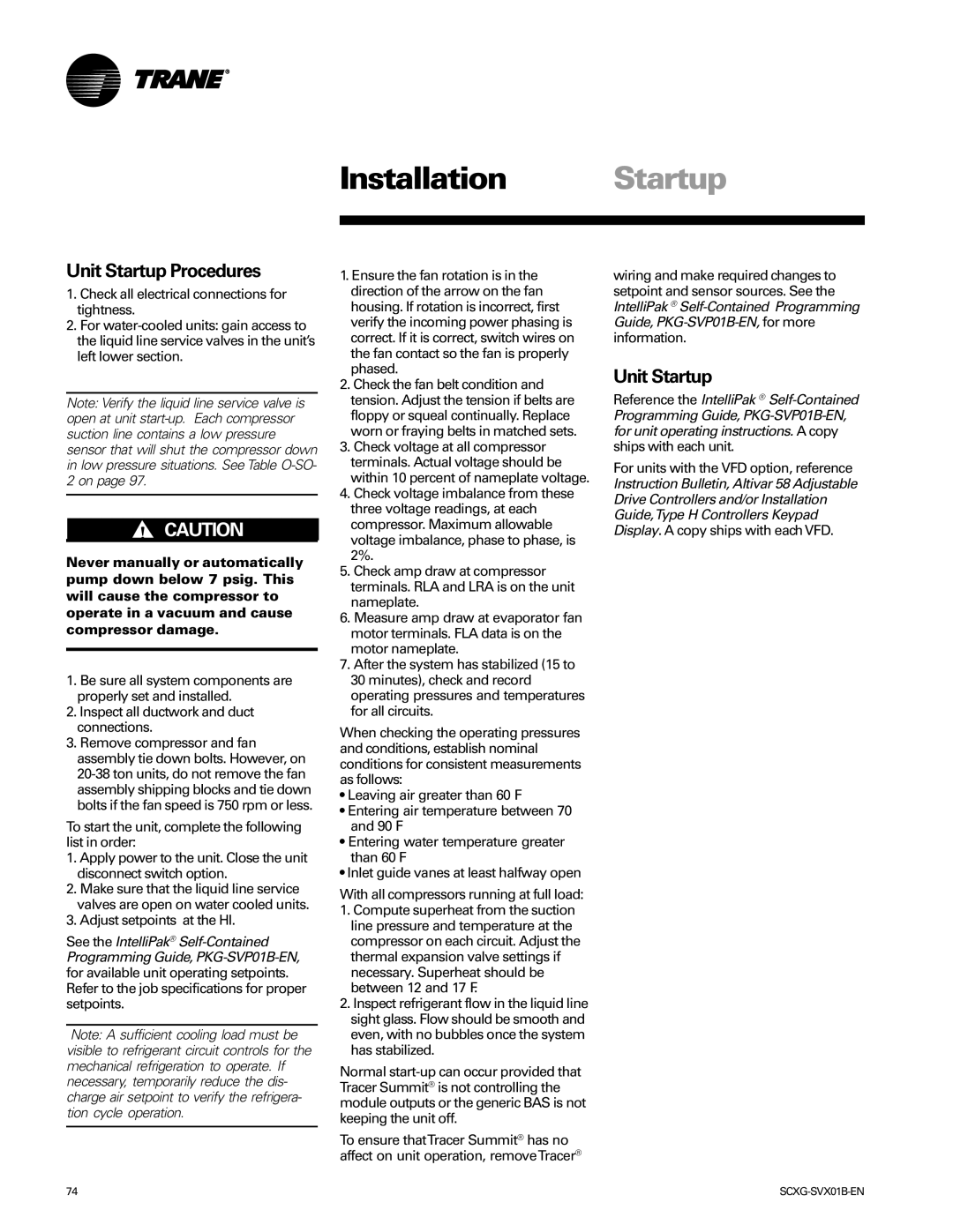 Trane Modu manual Unit Startup Procedures, Adjust setpoints at the HI 