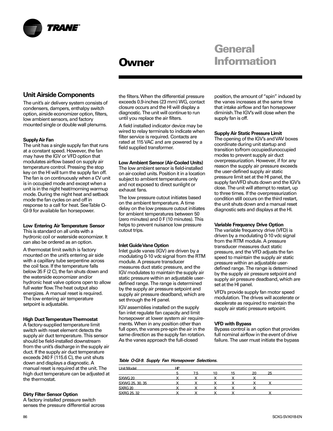 Trane Modu manual Unit Airside Components 