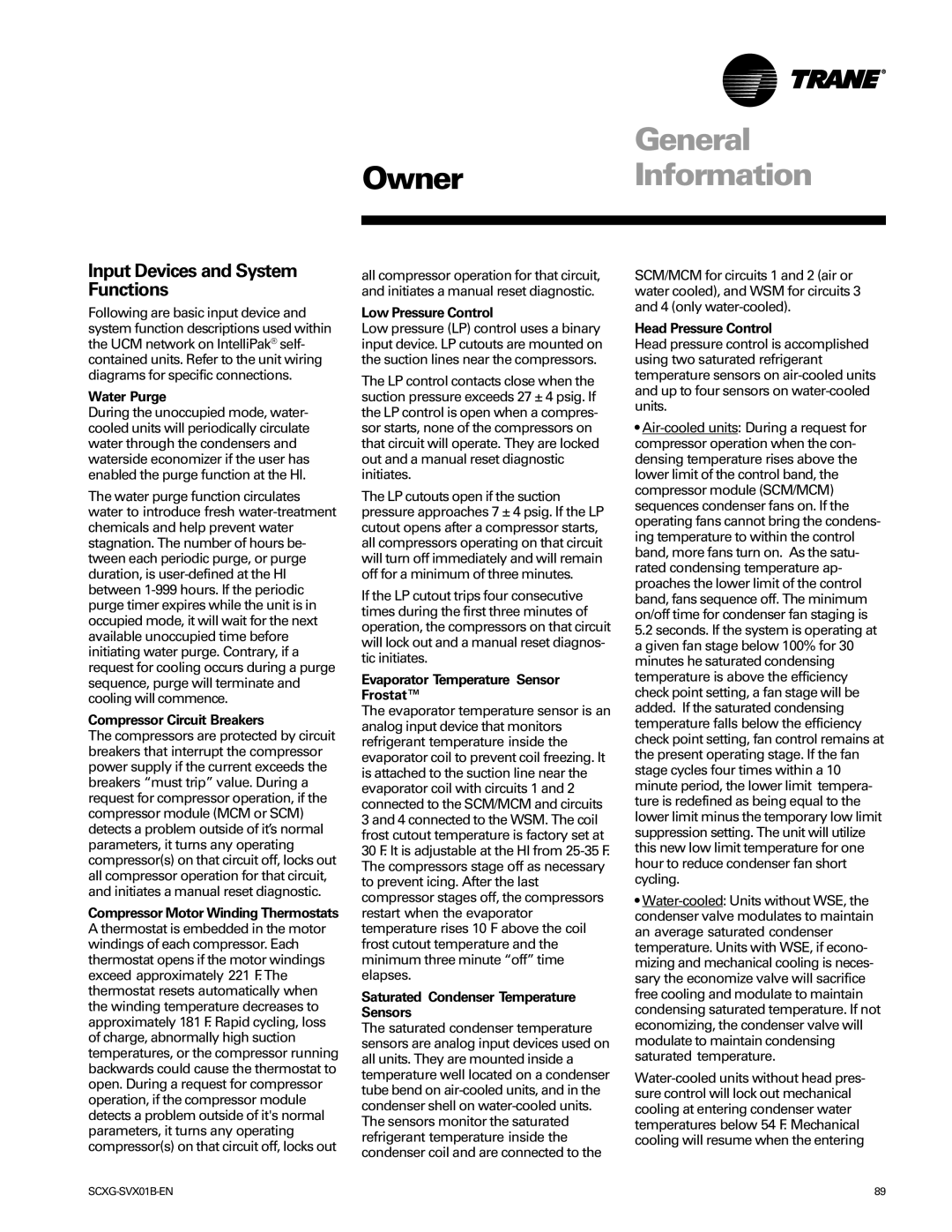 Trane Modu manual Input Devices and System Functions 