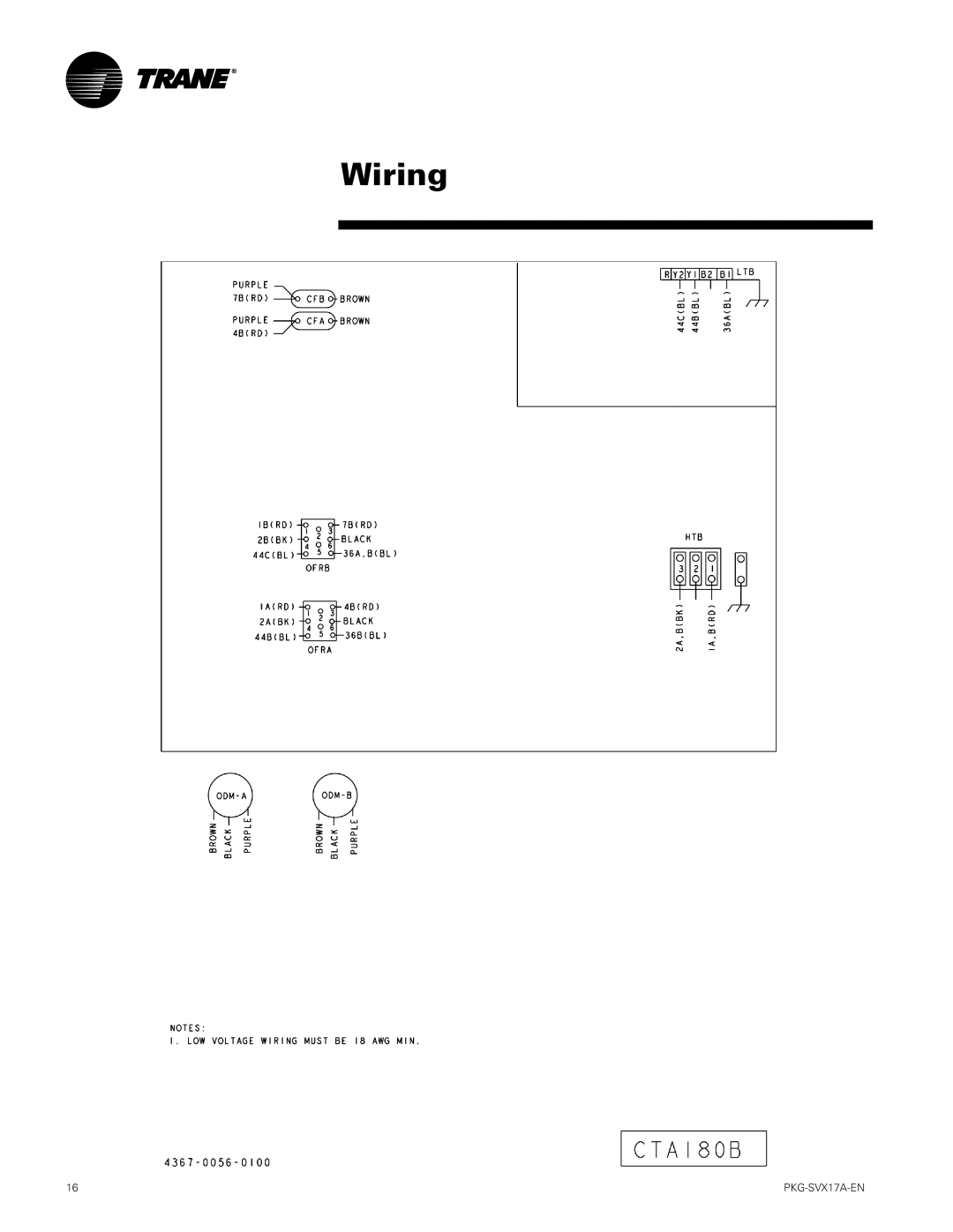 Trane PKG-SVX17A-EN manual Wiring 