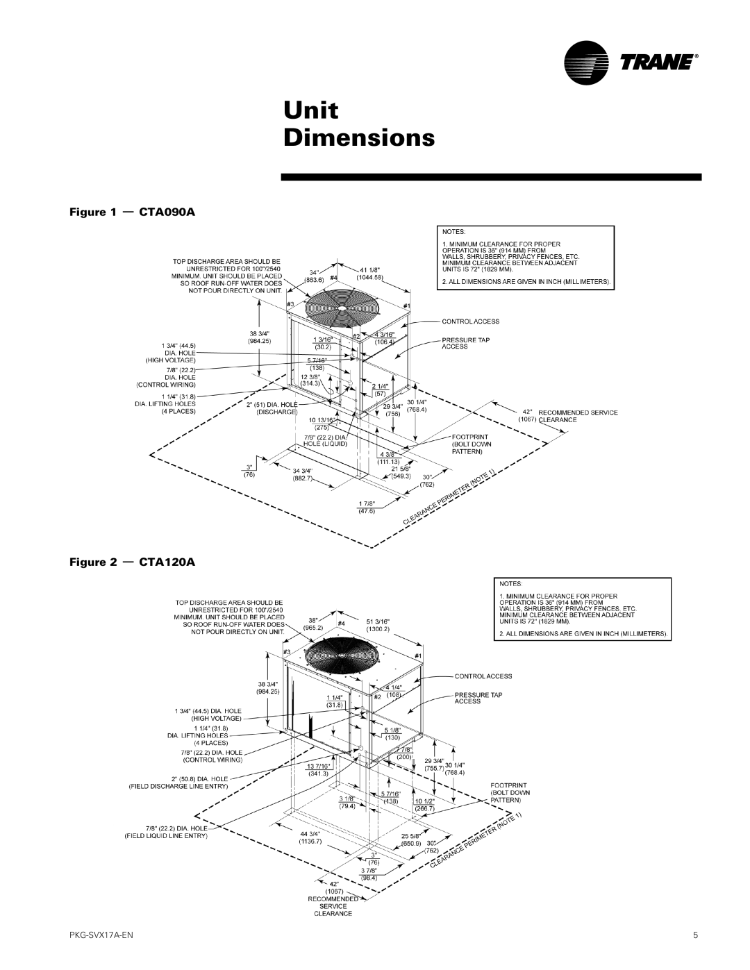 Trane PKG-SVX17A-EN manual CTA090A, CTA120A 