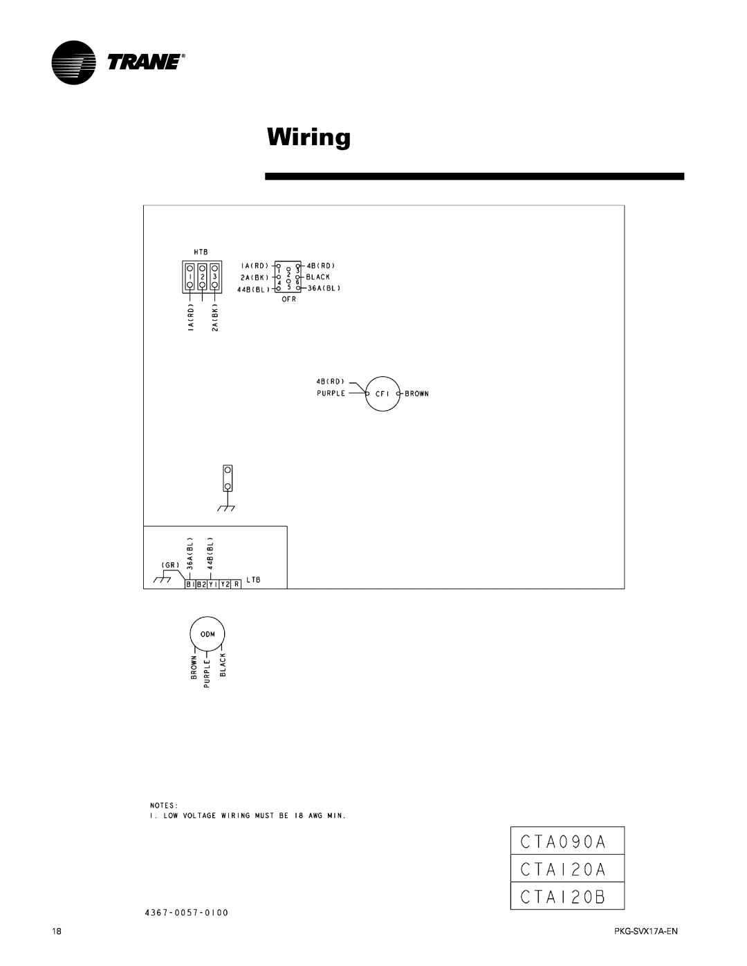 Trane PKG-SVX17A-EN manual Wiring 