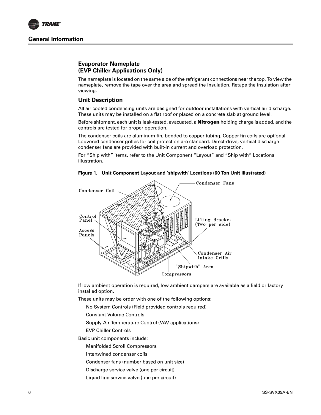 Trane RAUC-C50, RAUC-C30, RAUC-C60, RAUC-C20, RAUC-C40, RAUC-C25 manual Unit Description 