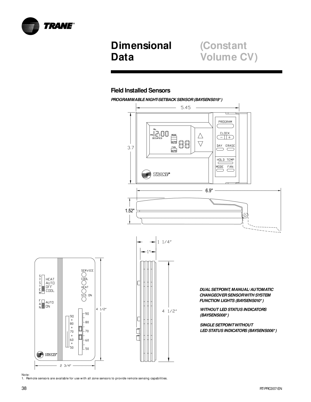 Trane RT-PRC007-EN manual Constant 