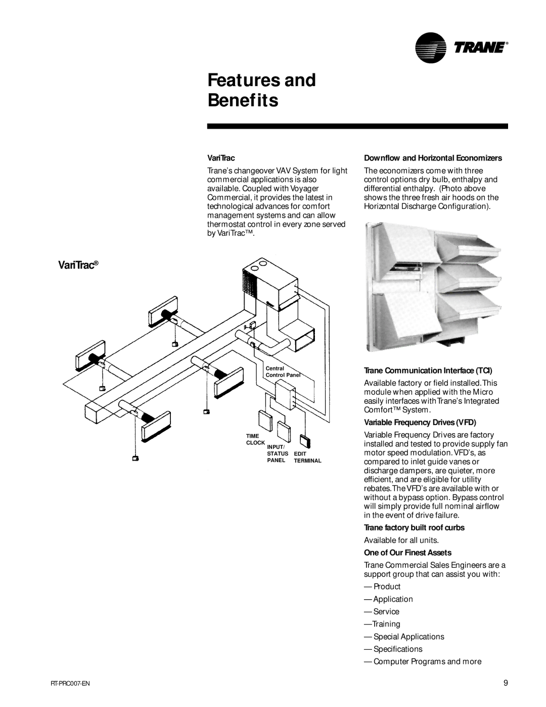 Trane RT-PRC007-EN manual VariTrac 