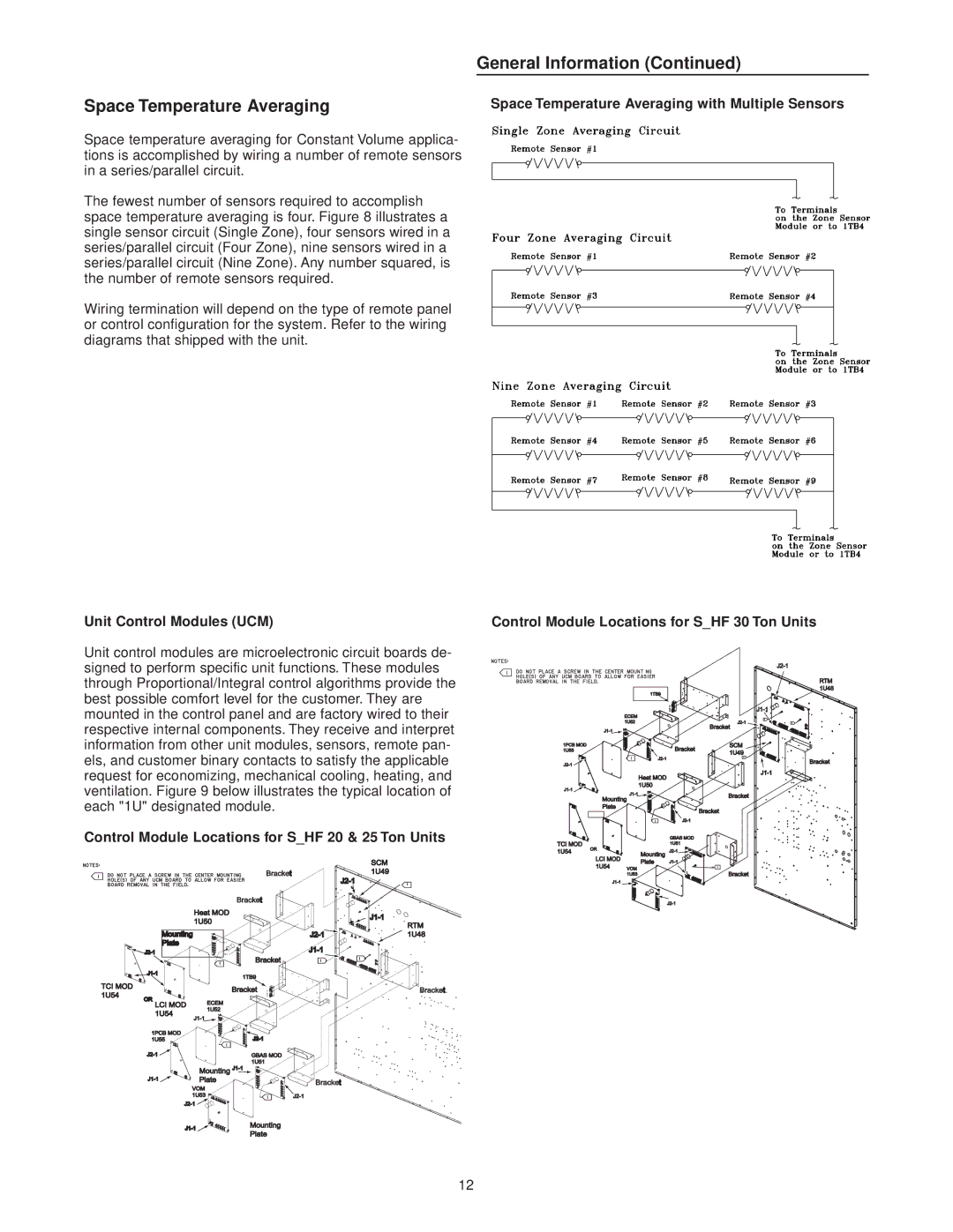 Trane RT-SVX10C-EN specifications General Information Space Temperature Averaging 